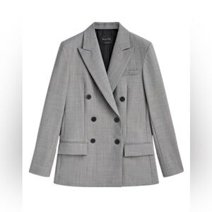 Massimo Dutti Women's Grey Wool Blazer